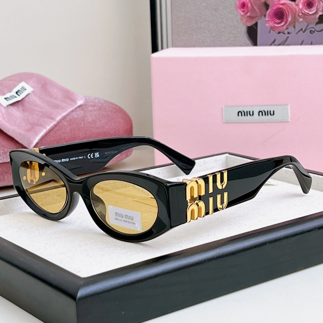 LOGO SMU 11WS SUNGLASSES 575894 IN BLACK ACETATE BROWN LENS