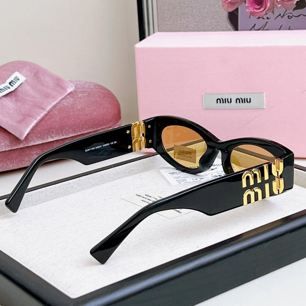 LOGO SMU 11WS SUNGLASSES 575894 IN BLACK ACETATE BROWN LENS