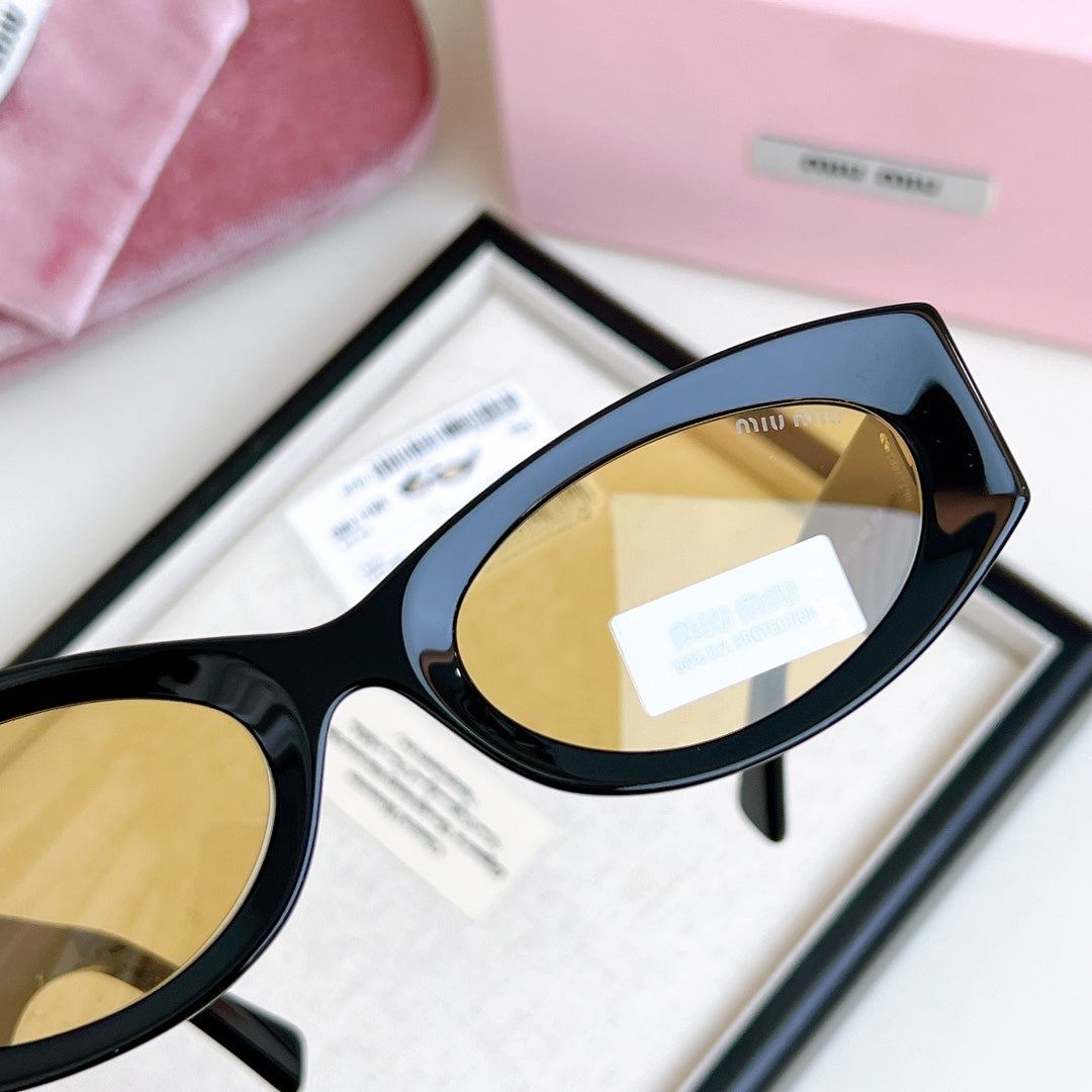 LOGO SMU 11WS SUNGLASSES 575894 IN BLACK ACETATE BROWN LENS