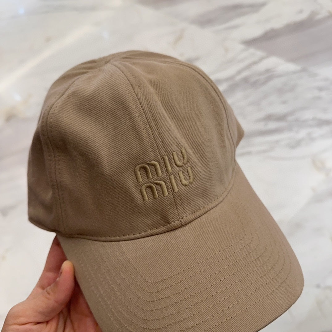 MM BASEBALL CAP IN BEIGE FABRIC EMBROIDERED LOGO STYLE 8