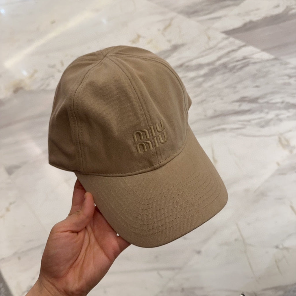 MM BASEBALL CAP IN BEIGE FABRIC EMBROIDERED LOGO STYLE 8