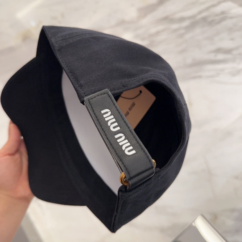 MM BASEBALL CAP IN BLACK FABRIC EMBROIDERED LOGO STYLE 5