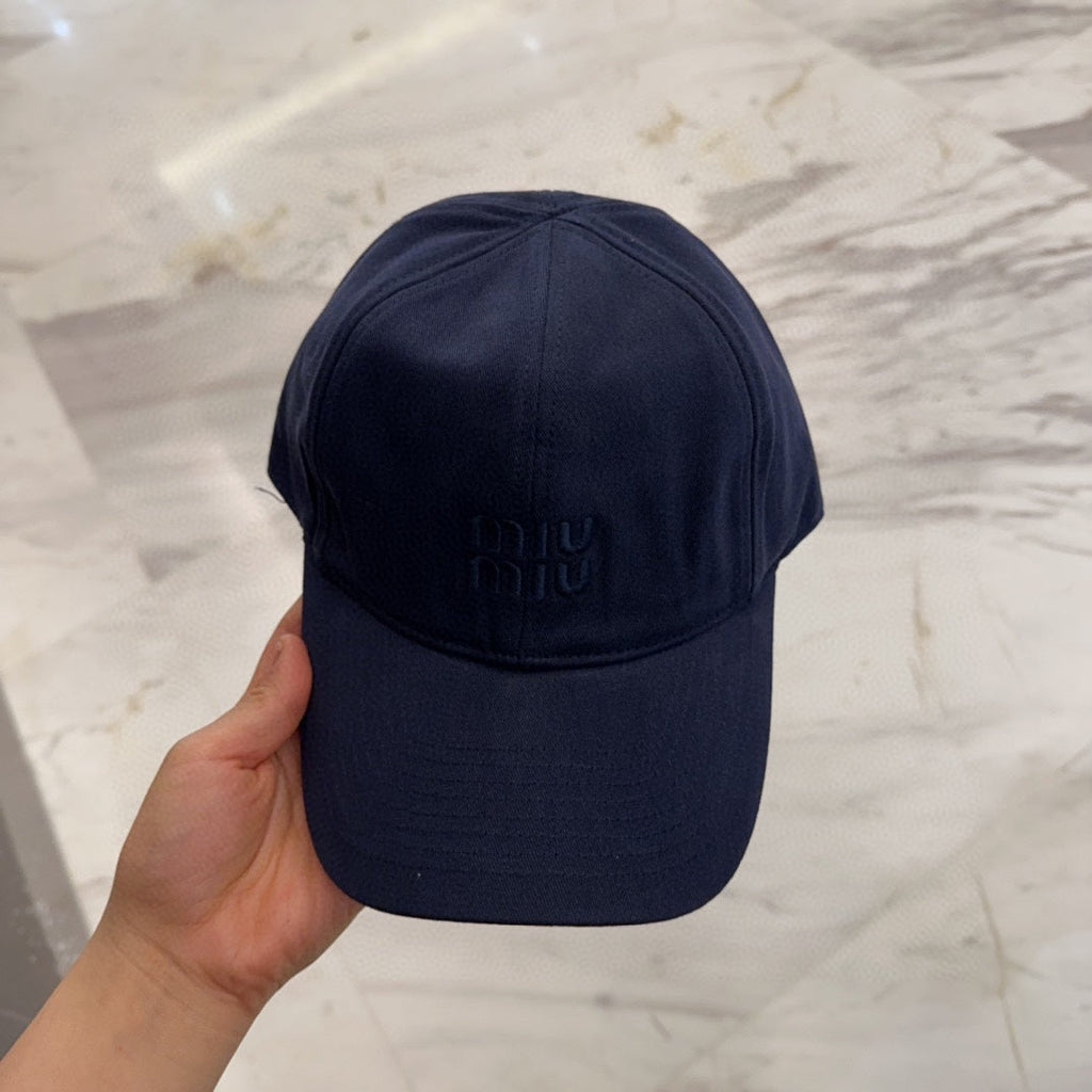 MM BASEBALL CAP IN NAVY BLUE FABRIC EMBROIDERED LOGO STYLE 1