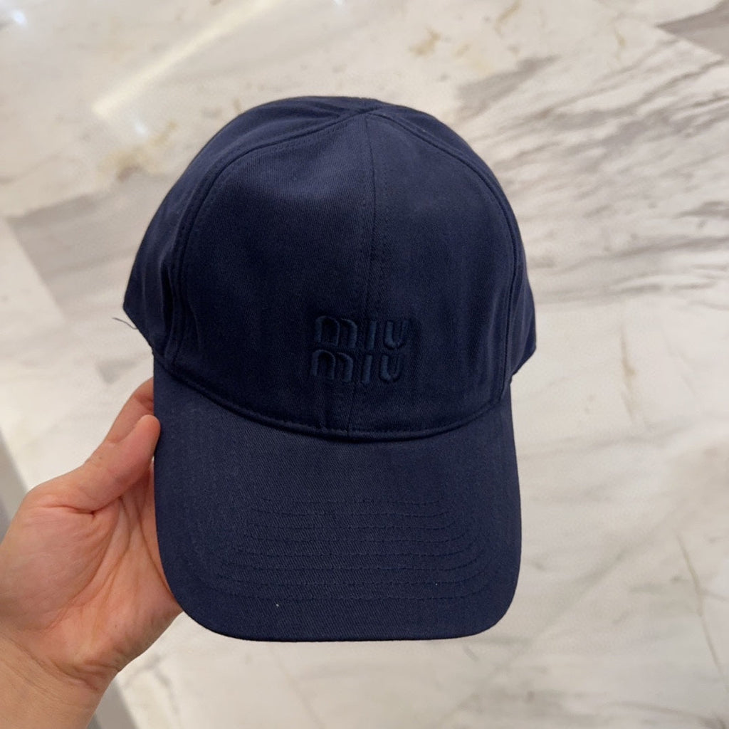 MM BASEBALL CAP IN NAVY BLUE FABRIC EMBROIDERED LOGO STYLE 1