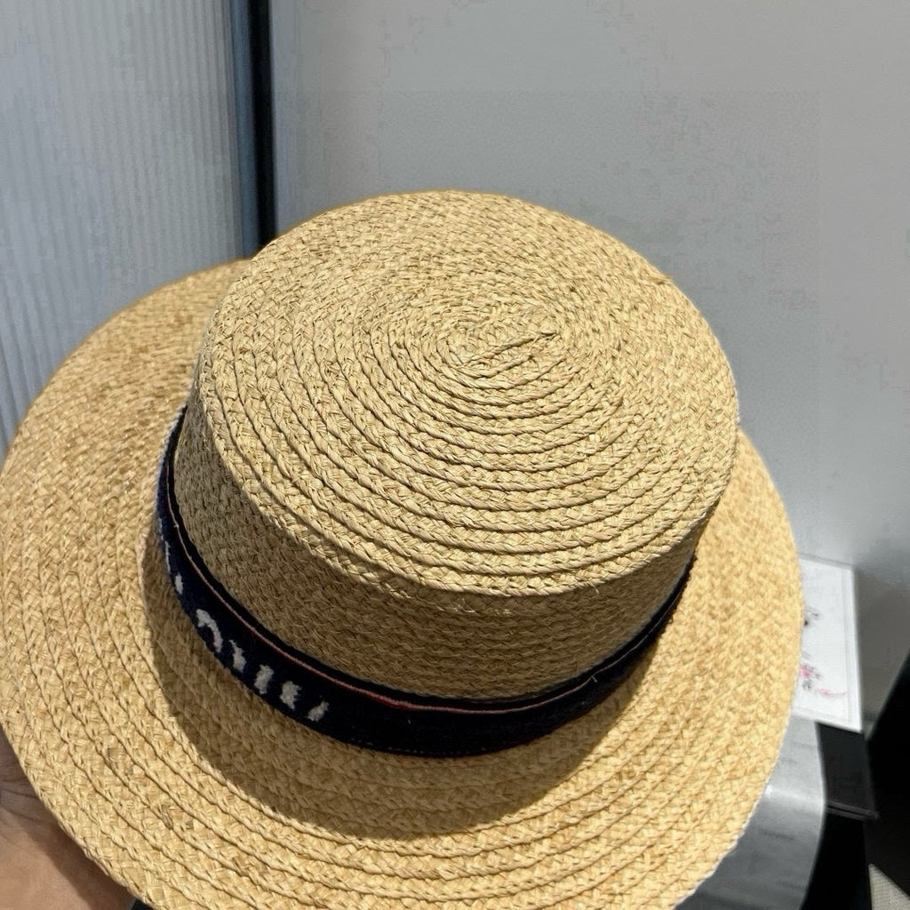 MM STRAW HAT IN BEIGE RAFFIA