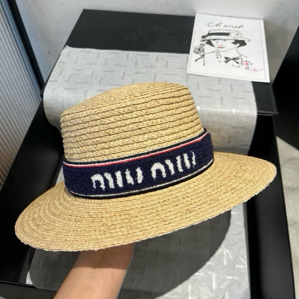 MM STRAW HAT IN BEIGE RAFFIA