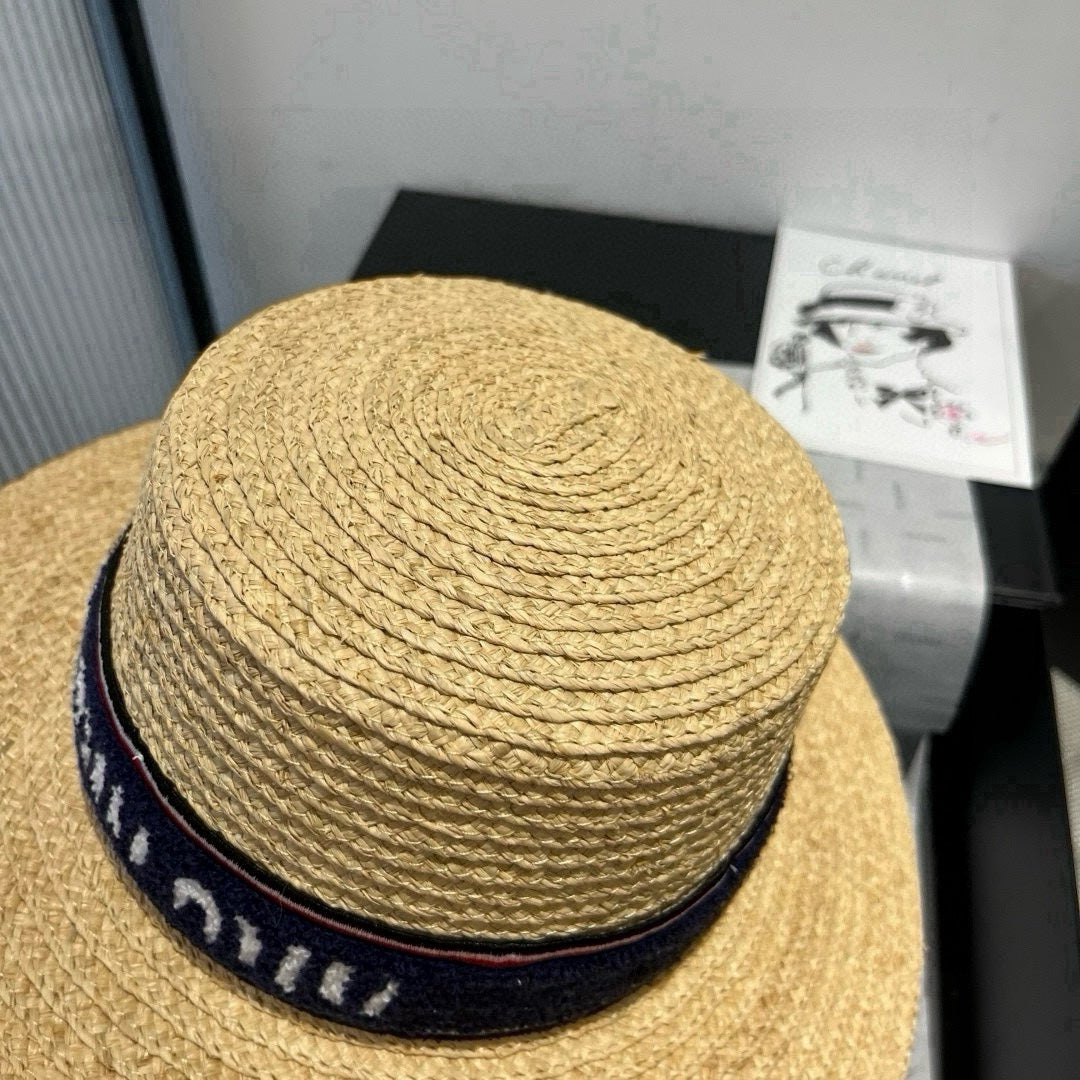 MM STRAW HAT IN BEIGE RAFFIA