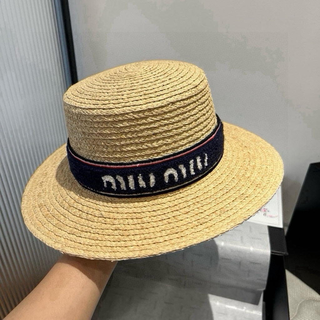 MM STRAW HAT IN BEIGE RAFFIA