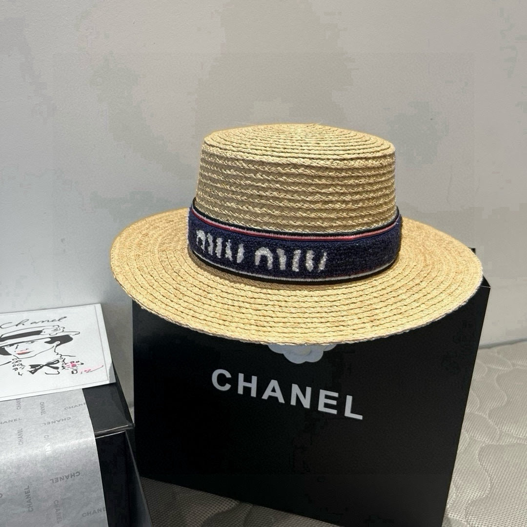 MM STRAW HAT IN BEIGE RAFFIA