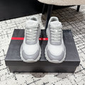 PRADA 25S MEN SNEAKERS IN GRAY AND WHITE CANVAS