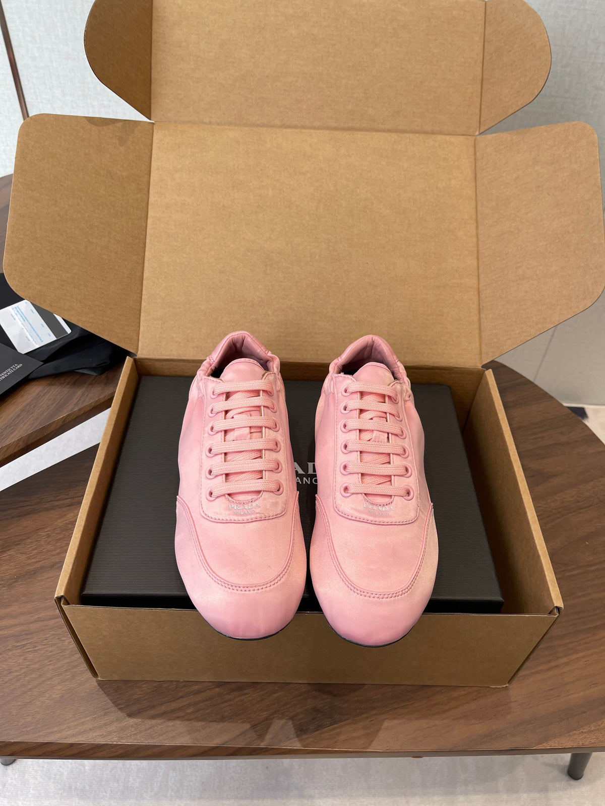 PRADA 25S SNEAKER IN PINK SILK
