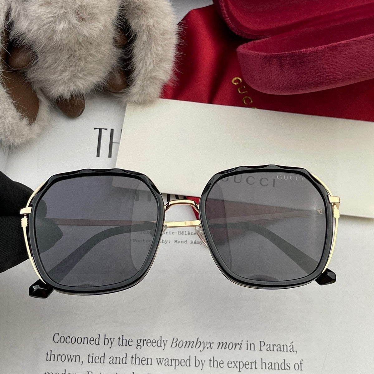 SQUARE FRAME SUNGLASSES G6581 IN ACETATE AND METAL