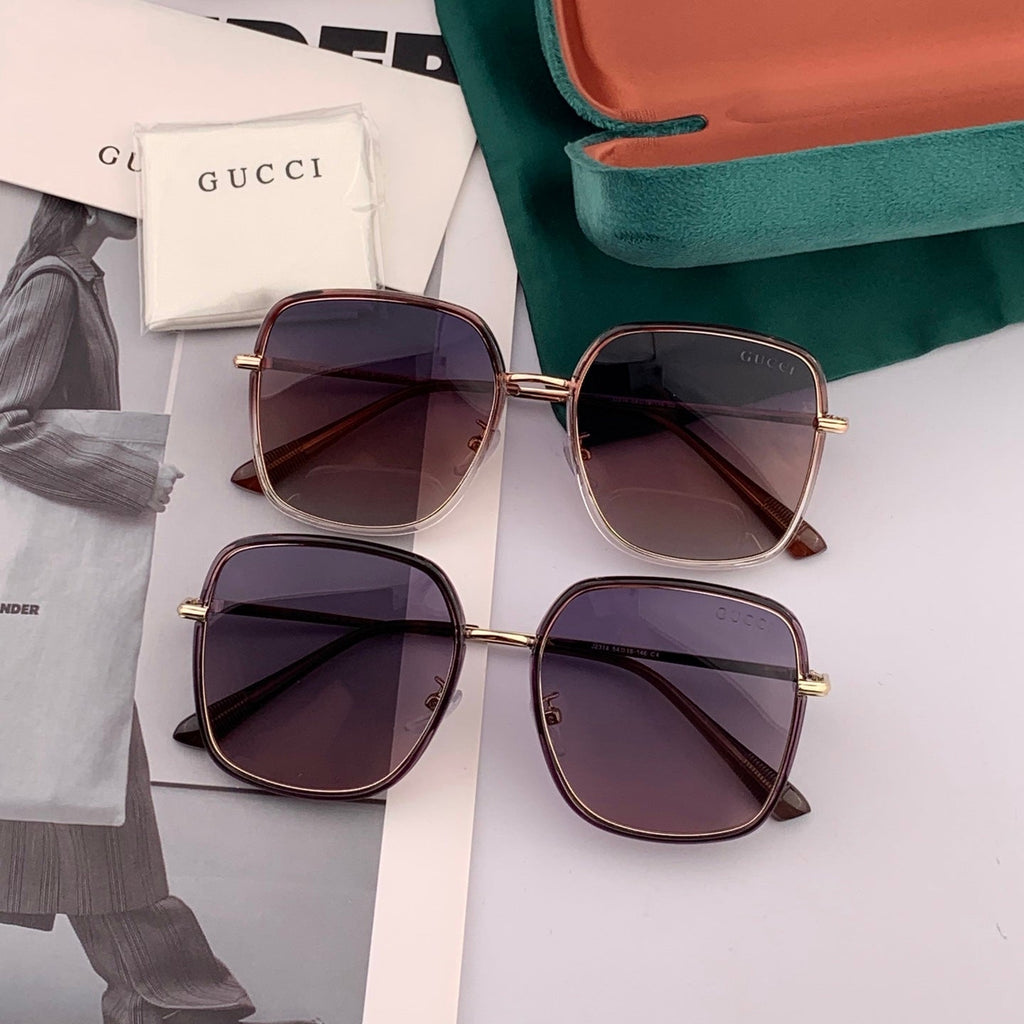 SQUARE FRAME SUNGLASSES G3142 IN ACETATE AND METAL