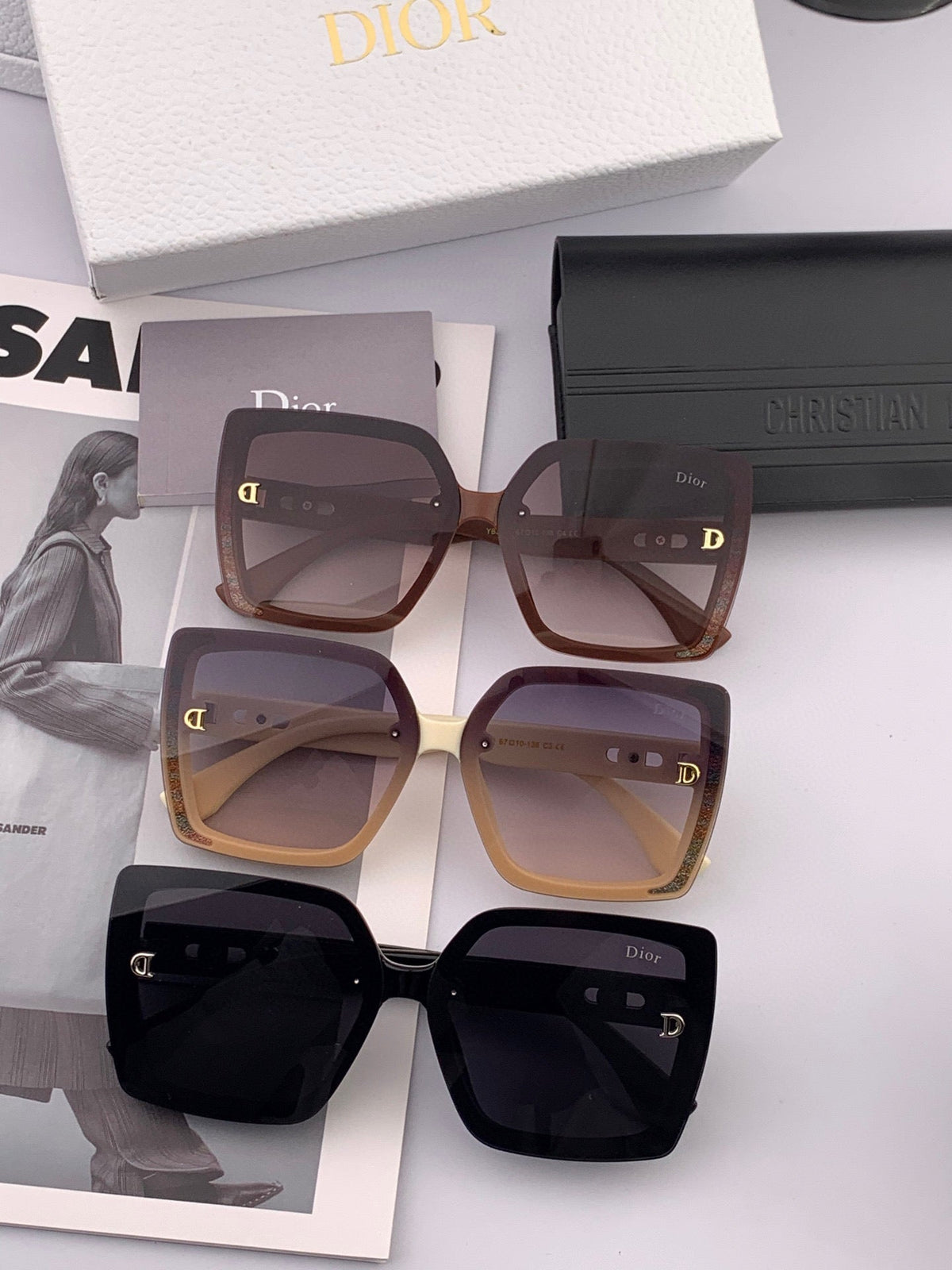 DIOR MONTAIGNE SUNGLASS D2302 IN ACETATE EMBOSSED LOGO
