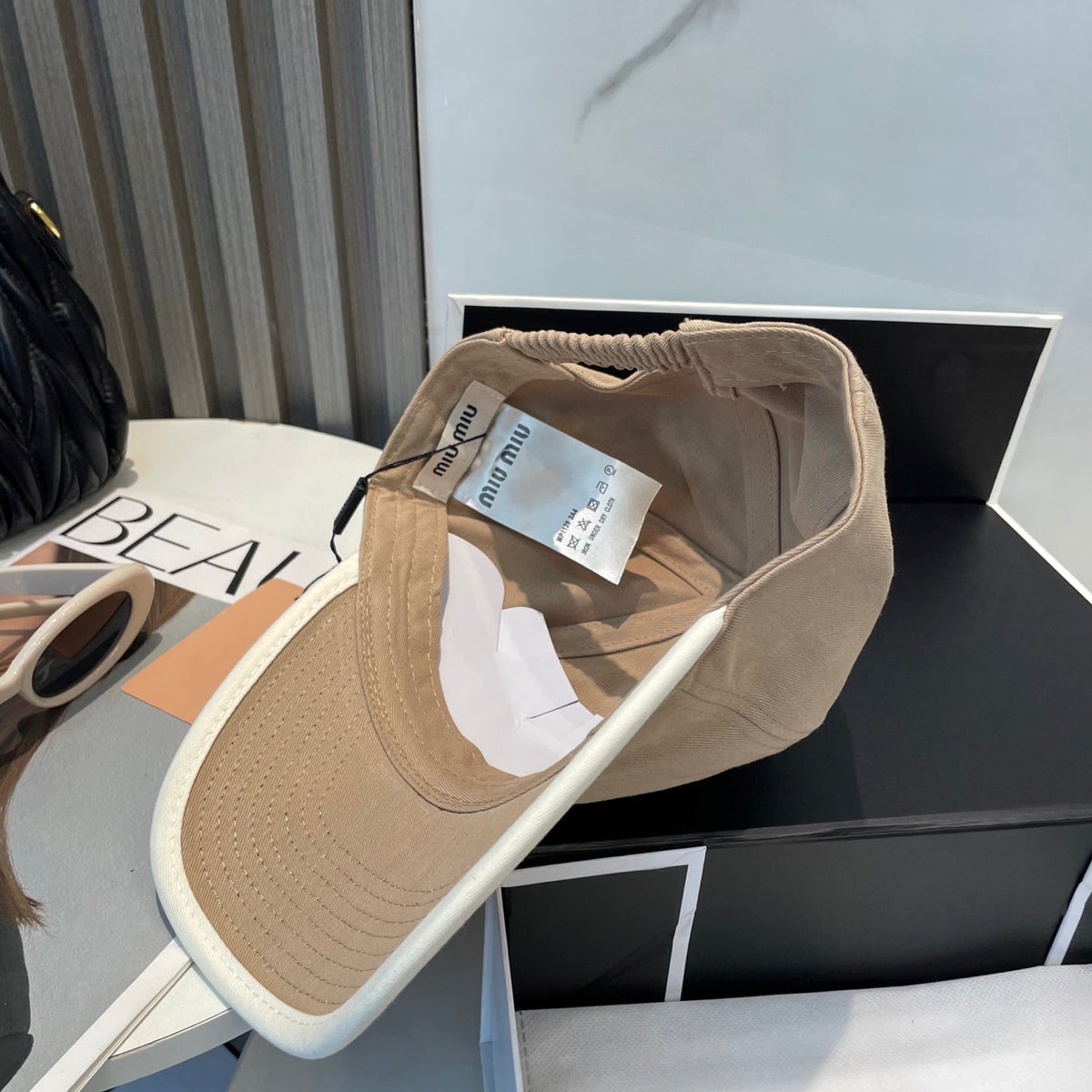 MM BASEBALL CAP IN BEIGE FABRIC STYLE 4