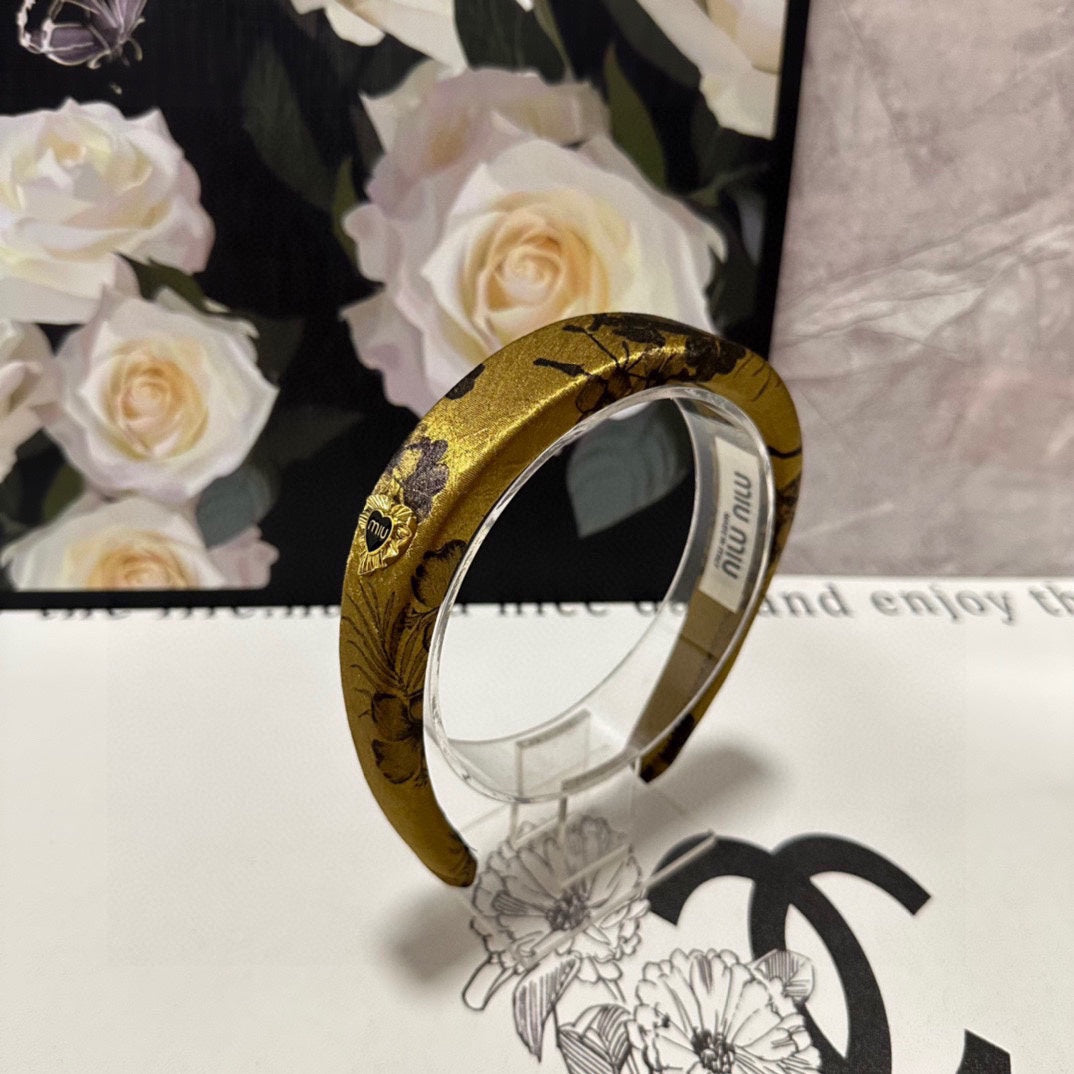 SILK THICK HEADBAND DIJON YELLOW 239959