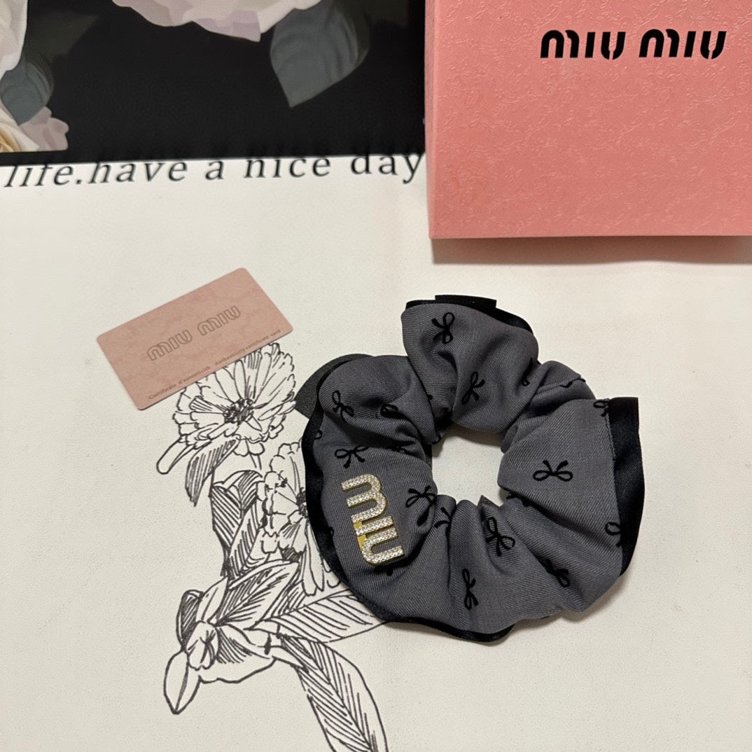 HAIR TIE IN GRAY MIX BLACK SPANDEX FABRIC 432829