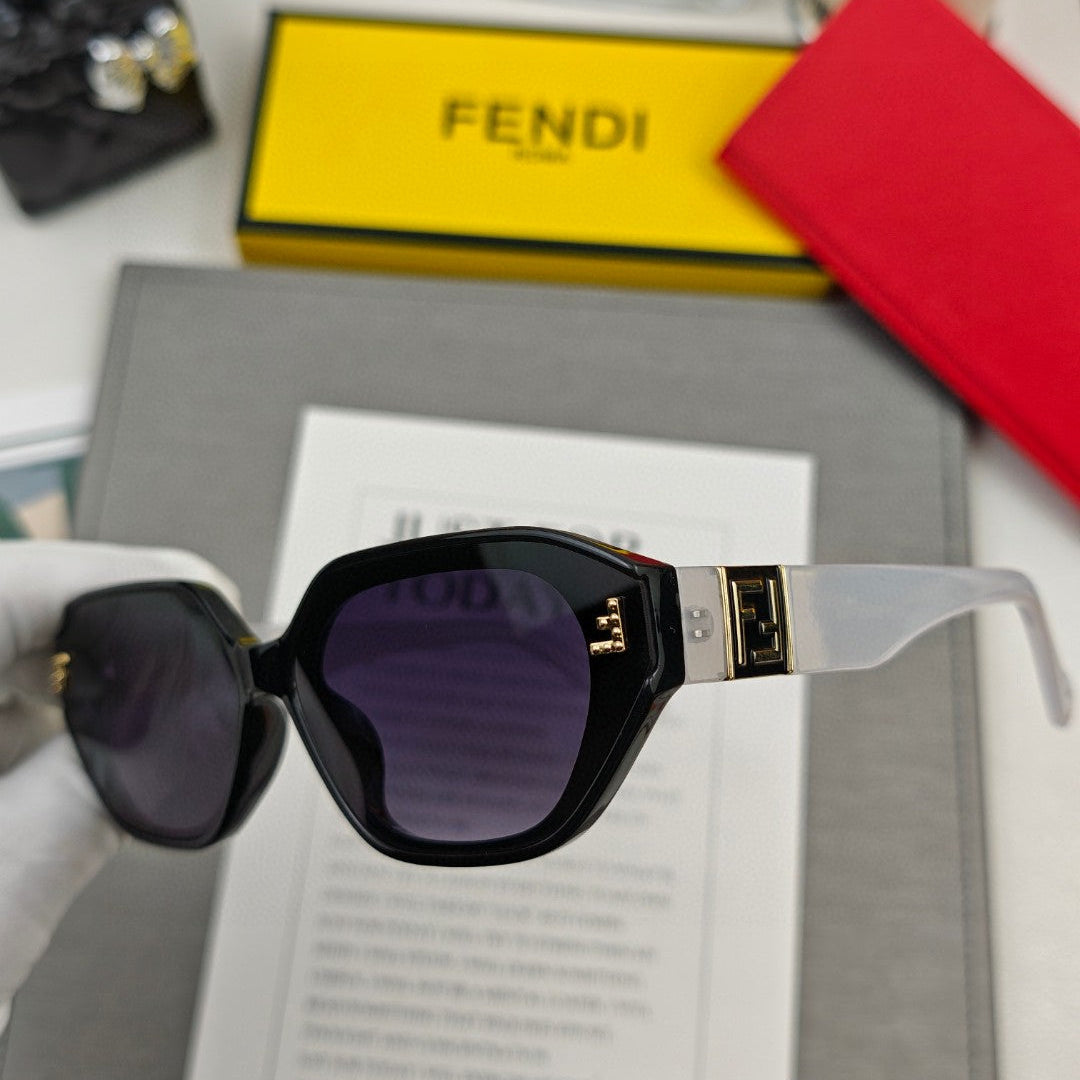 EMBOSSED FF PATTERN ROMA RECTANGULAR FRAME SUNGLASSES 58033 IN ACETATE