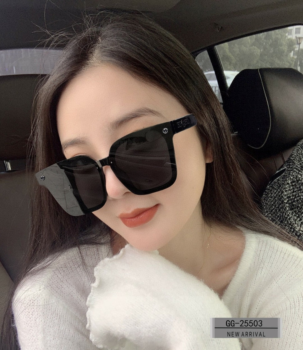 EMBOSSED LOGO SQUARE FRAME SUNGLASSES 25503 IN ACETATE
