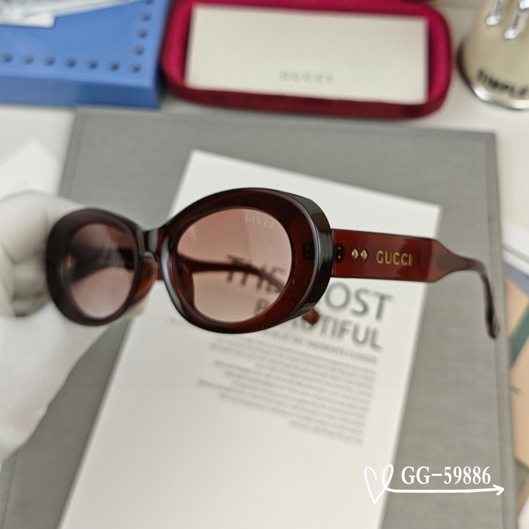 OVAL FRAME SUNGLASSES 59886 IN ACETATE