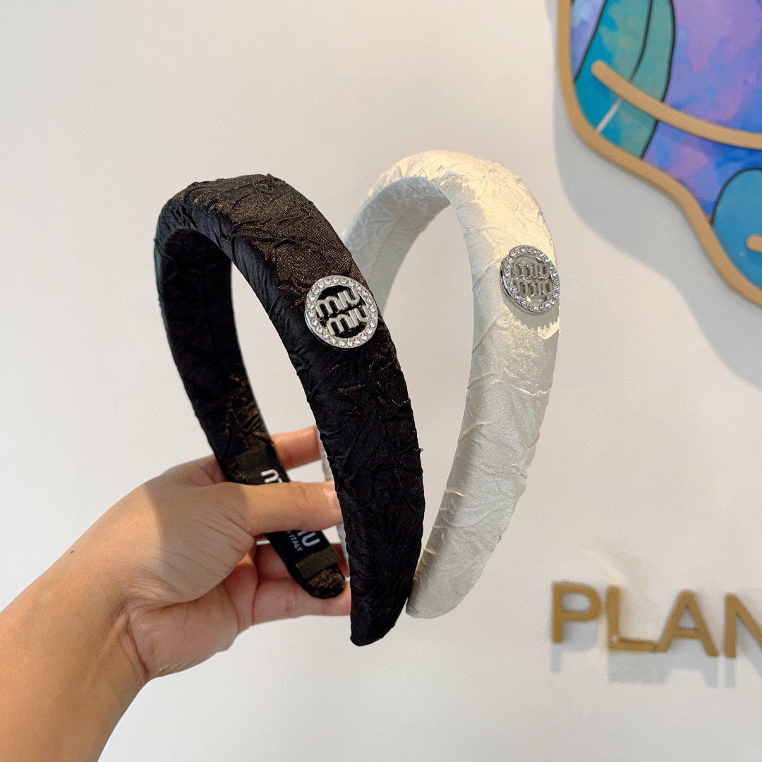 THICK HEADBAND IN WHITE FABRIC 432778