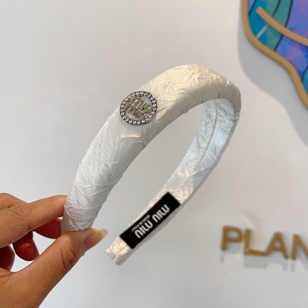 THICK HEADBAND IN WHITE FABRIC 432778