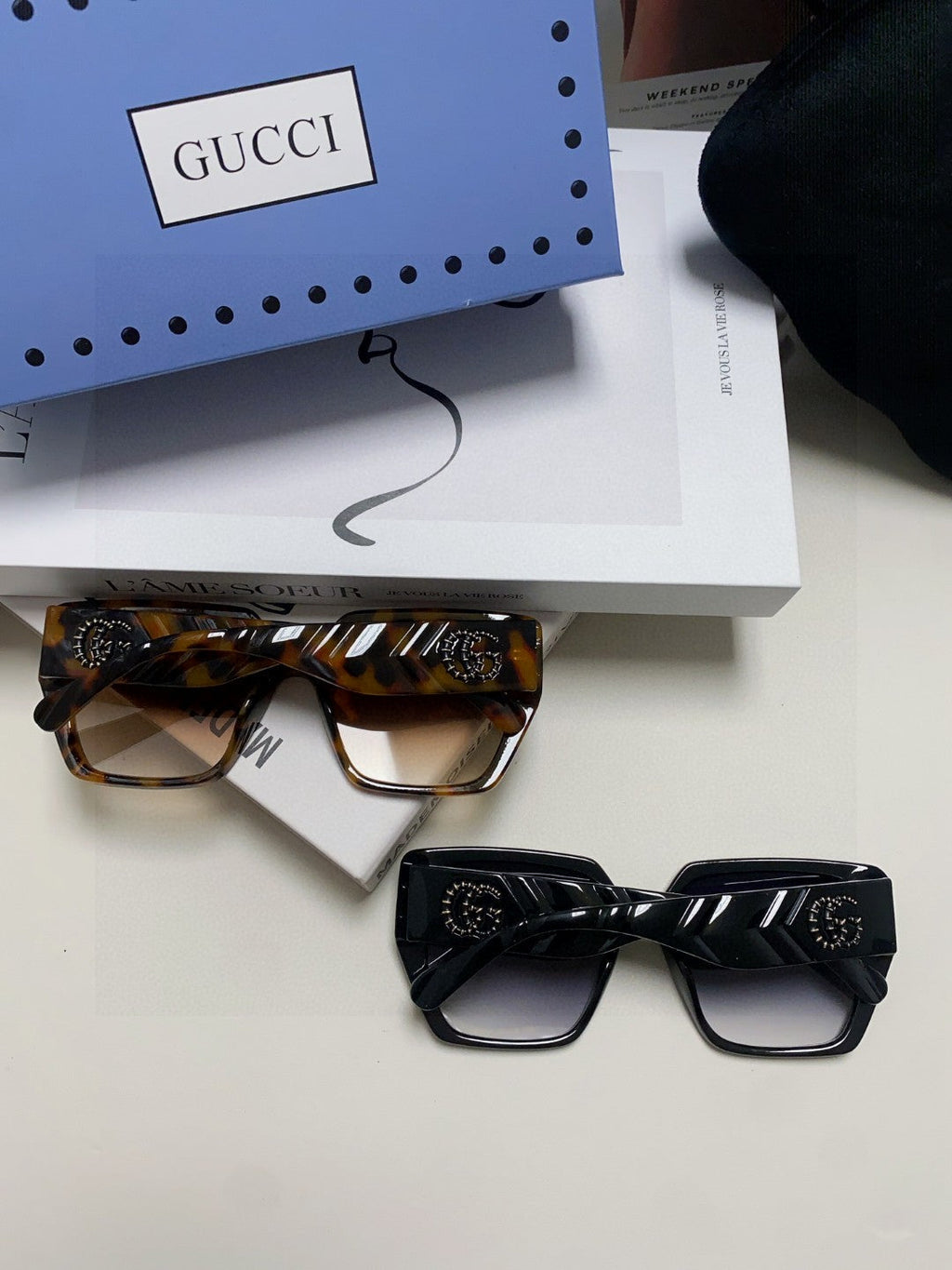 SQUARE FRAME SUNGLASSES 570209 IN ACETATE