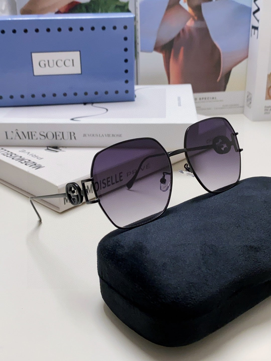 SQUARE FRAME SUNGLASSES 570217 IN METAL