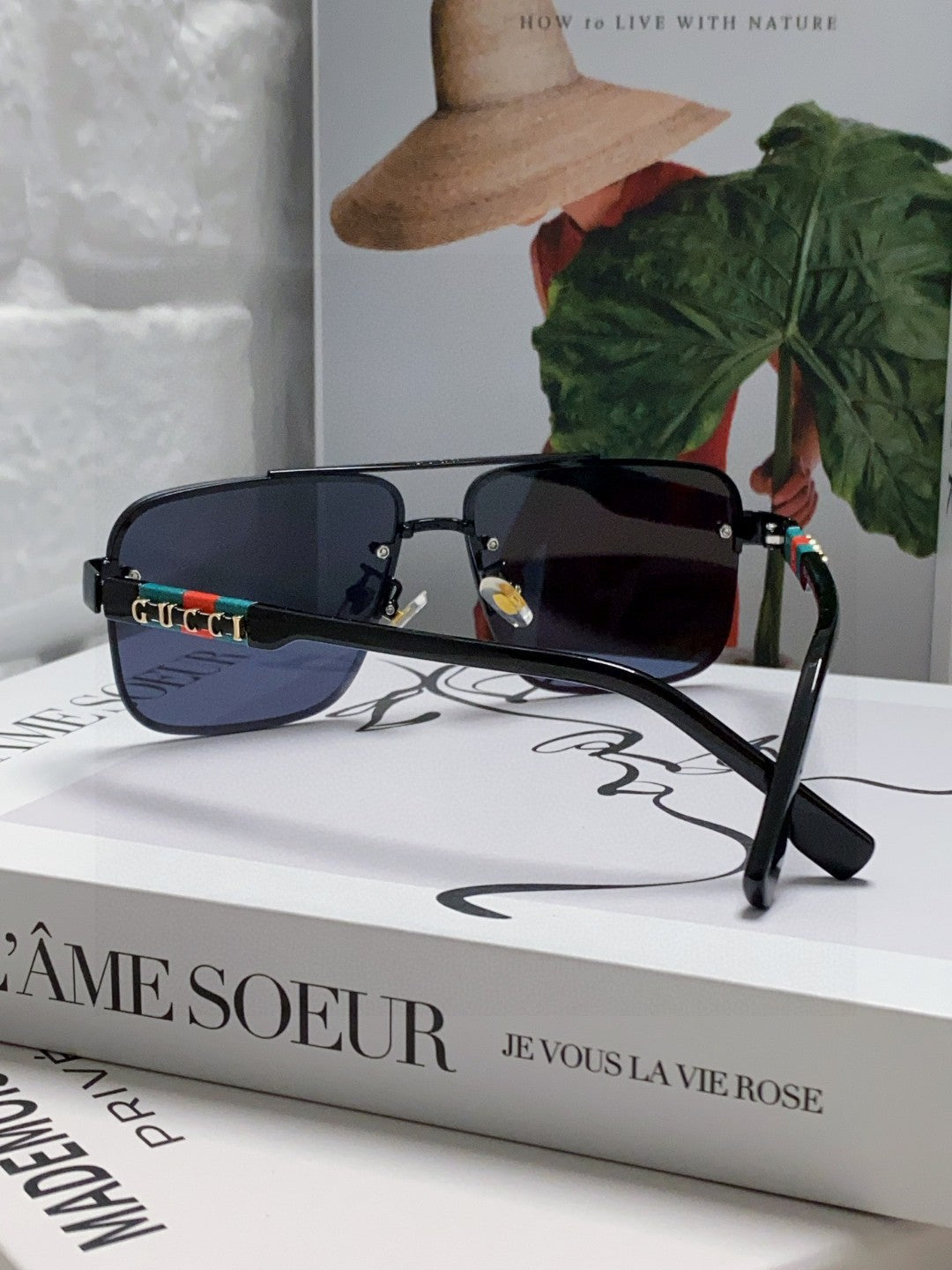 RECTANGULAR FRAME SUNGLASSES 576873 IN METAL