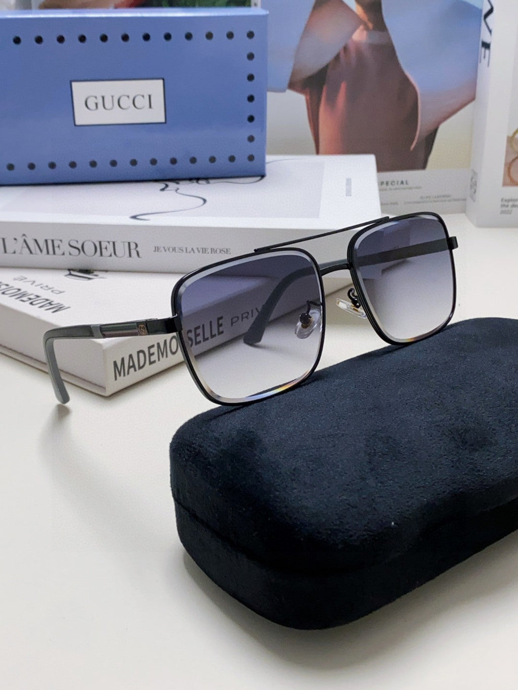 SQUARE FRAME SUNGLASSES 576880 IN METAL
