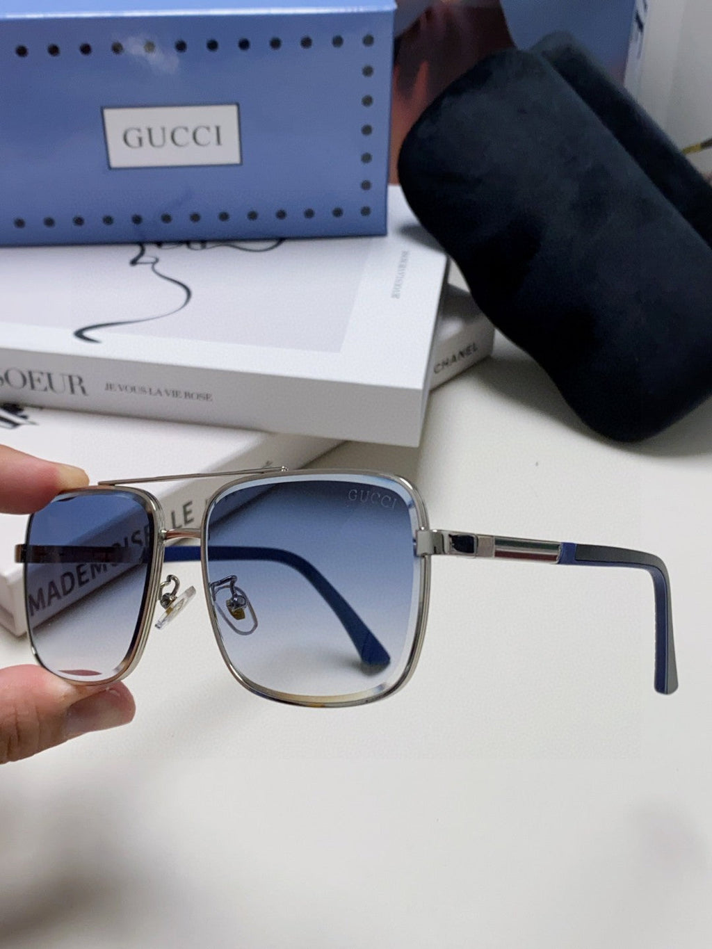 SQUARE FRAME SUNGLASSES 576880 IN METAL