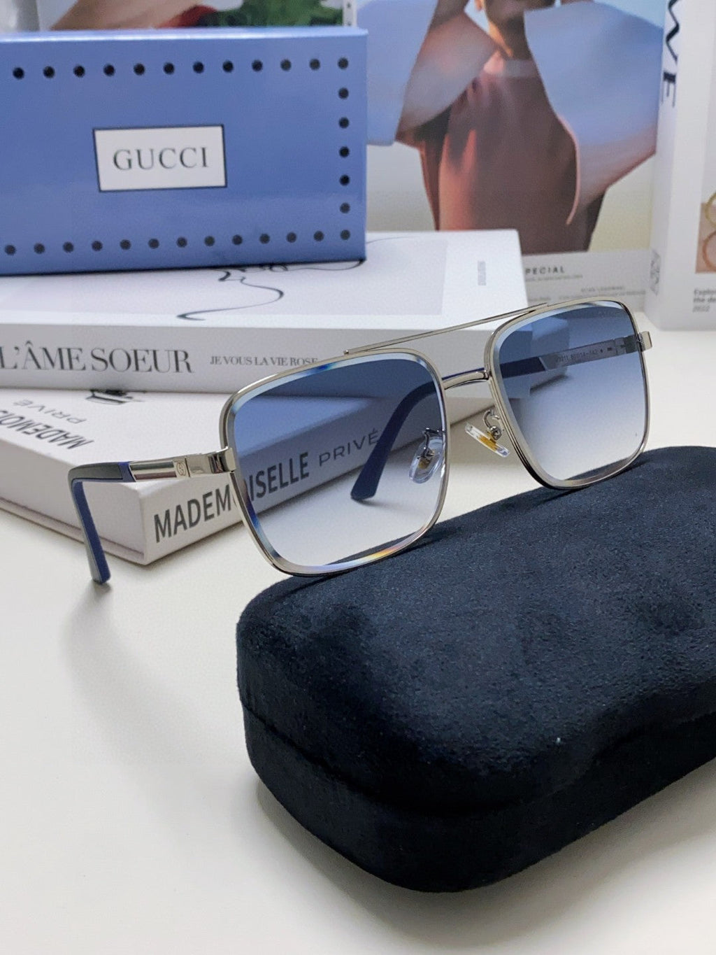 SQUARE FRAME SUNGLASSES 576880 IN METAL