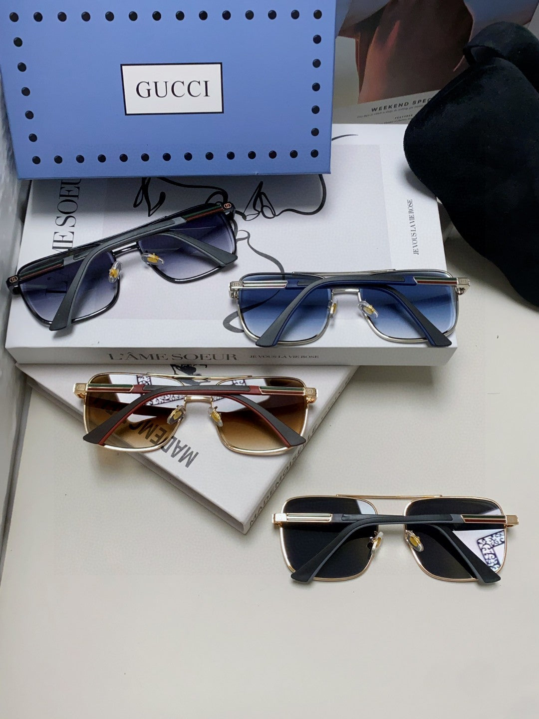 SQUARE FRAME SUNGLASSES 576880 IN METAL