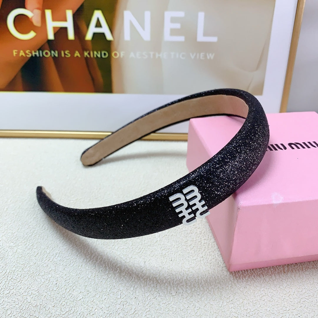 HEADBAND IN BLACK GLITTER FABRIC 174109