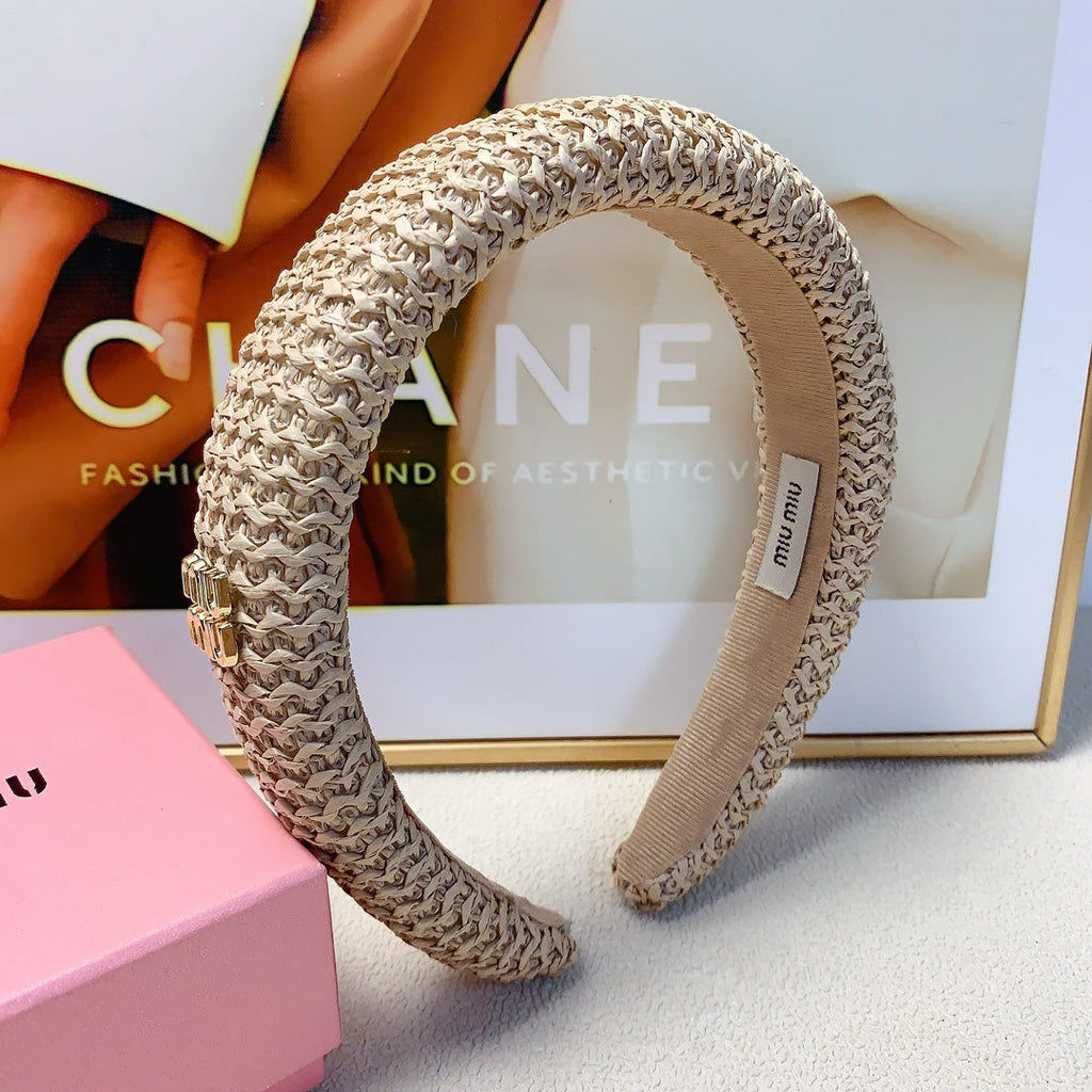 HEADBAND IN BEIGE RAFFIA 241189