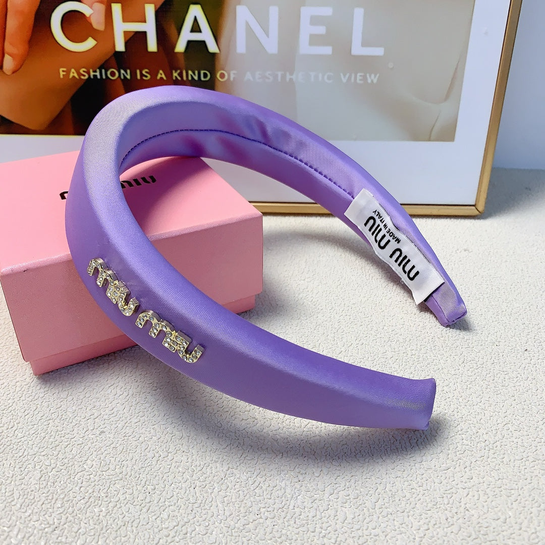 THICK HEADBAND IN PURPLE SILK 241199