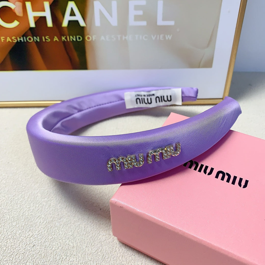 THICK HEADBAND IN PURPLE SILK 241199