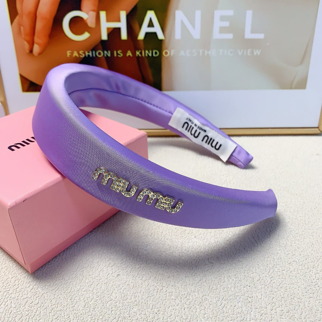 THICK HEADBAND IN PURPLE SILK 241199